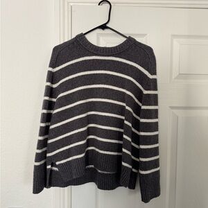 Abercrombie Madeline Sweater Grey White Stripe